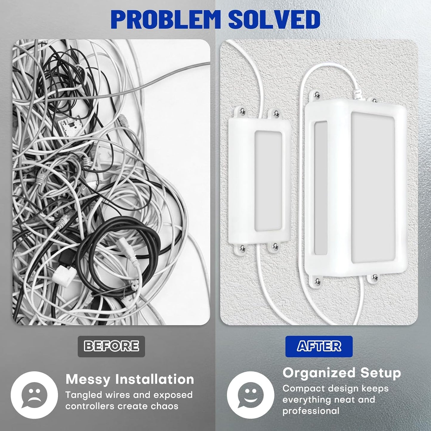 Fit for Govee H705 / H706 Light Controller Bracket & Power Bracket Set, Wall Mount Compatible with Govee Control Box and Power Adapter, Pro Model/Regular Version