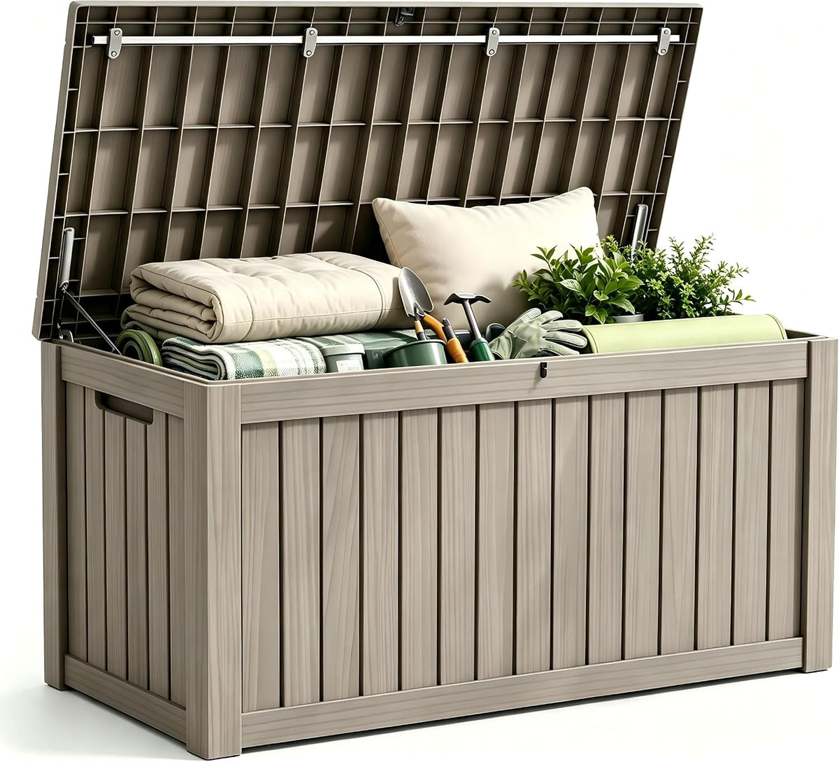 outdoor storage box resin deck box waterproof gray, main product view