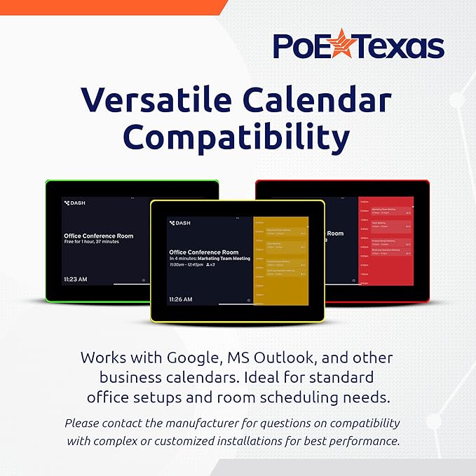 PoE Texas 10" Touchscreen Meeting Room Scheduler Tablet - Image 5