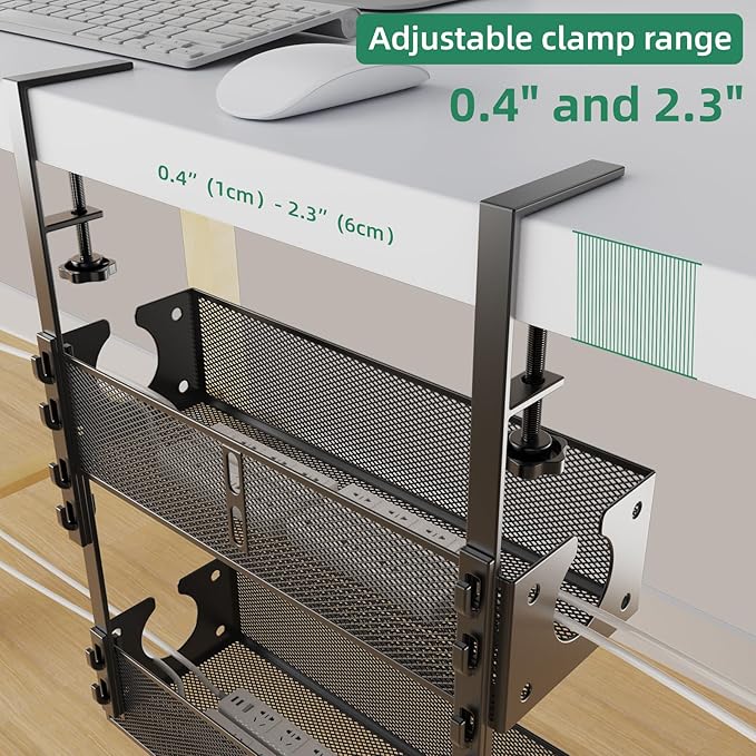 Multi-Model Under Desk Cable Management 2 Pack Metal Under Desk Wire Management - Image 7