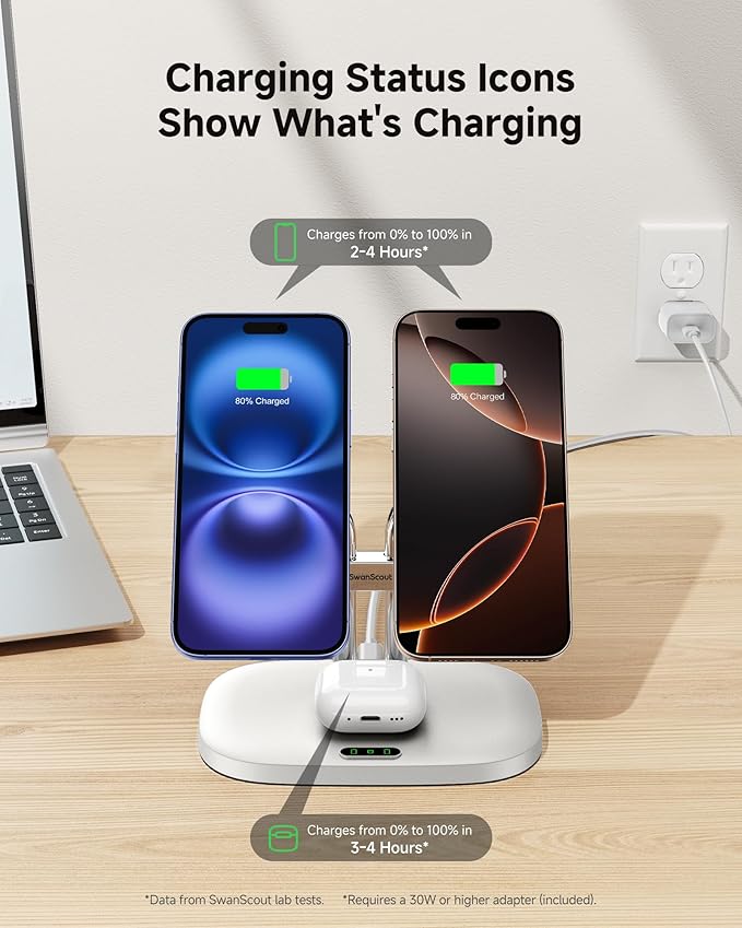 SwanScout Wireless Charger for iPhone Air/17, SwanScout 706M, Dual Magnetic - Image 4