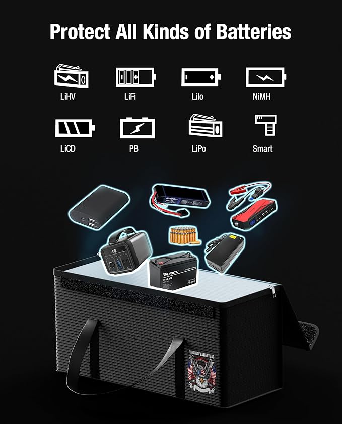 Electric Dirt Ebike Battery Bag, LiFePO4 Lithium Fireproof Bag, Large - Image 4