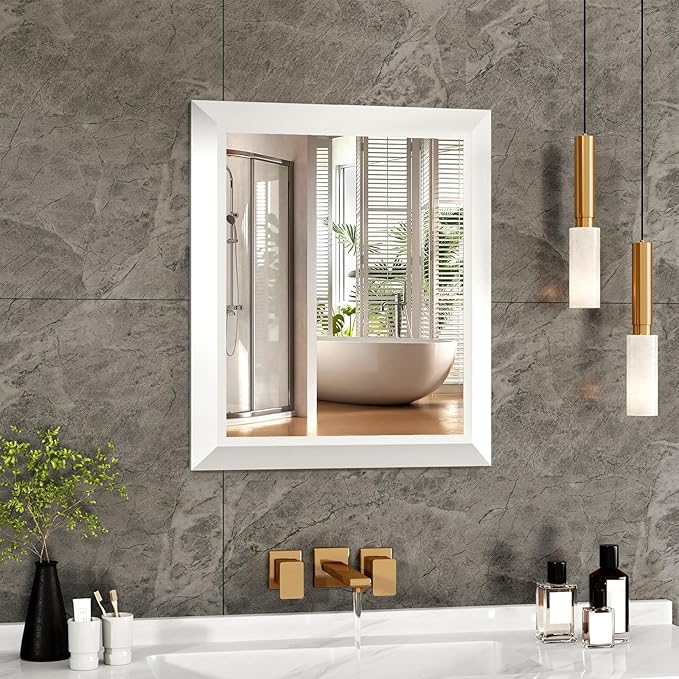 SMIROR Matte White Bathroom Mirror by SMIROR