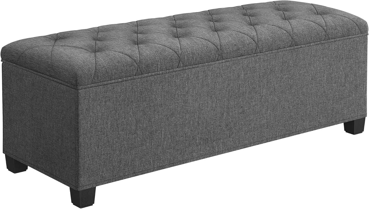 songmics storage ottoman bench, foot rest with legs, main product view