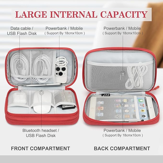 FYY Electronic Organizer, Large Travel Cable Organizer Bag Pouch Electronic - Image 3