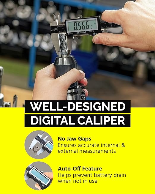 iGaging IP54 Electronic Digital Caliper 0-6" Display Inch/Metric/Fractions - Image 7