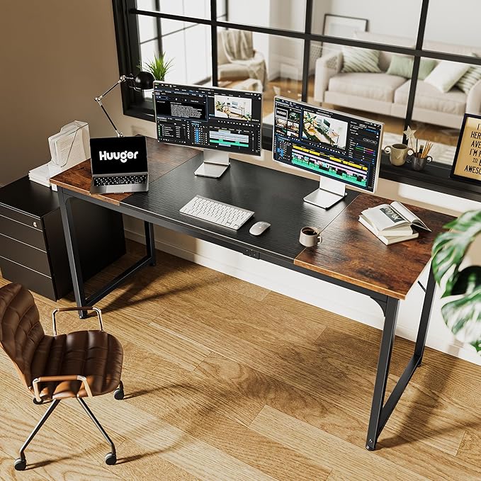 Huuger Computer Desk, 63 Inch Office Desk, Gaming Desk - Image 6