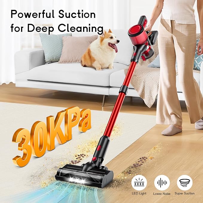 BSNAW Cordless Vacuum Cleaner for Home, 8-in-1 Lightweight Stick Vacuum - Image 2