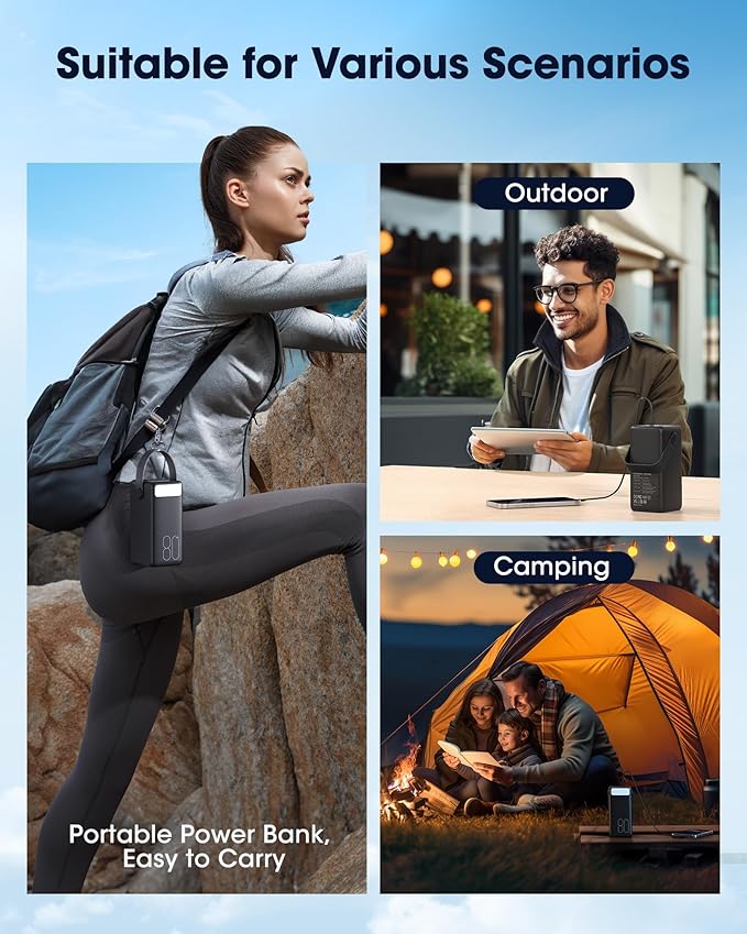 Portable Charger 80000mAh Power Bank, 22.5W Fast Charging USB C Battery Pack - Image 8
