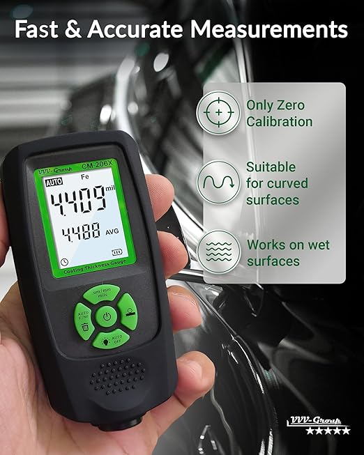 VVV-Group Paint Thickness Gauge CM-206X | Coating Thickness Meter Fe/Al/Zn | - Image 6