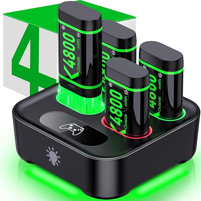 DINOSTRIKE Charger with 4x4800mWh Rechargeable Battery Pack by DINOSTRIKE