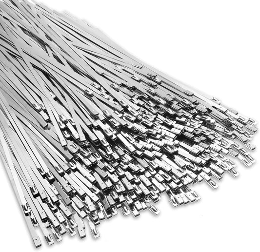 11500 Pcs Stainless Steel Zip Ties 304 Metal Cable,11.8 Inch | Self Locking 220 Lb Strength, For Exhaust Wrap Fence Workshop Outdoor, Corrosion Resistant Heavy Duty Cable Straps