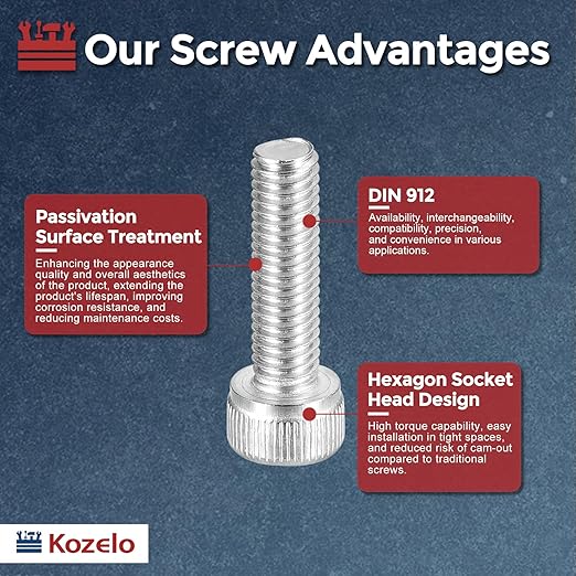 Kozelo 50pcs Socket Head Cap Screws - Image 3
