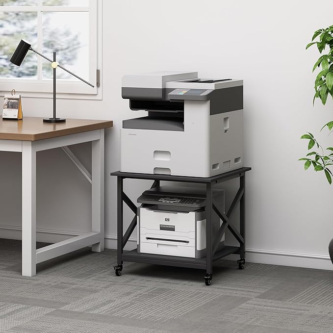 Fannova 2 Tier Large Printer Stand, 23.6 x 23.6 x 22.6 Inches Square Printer - Image 3