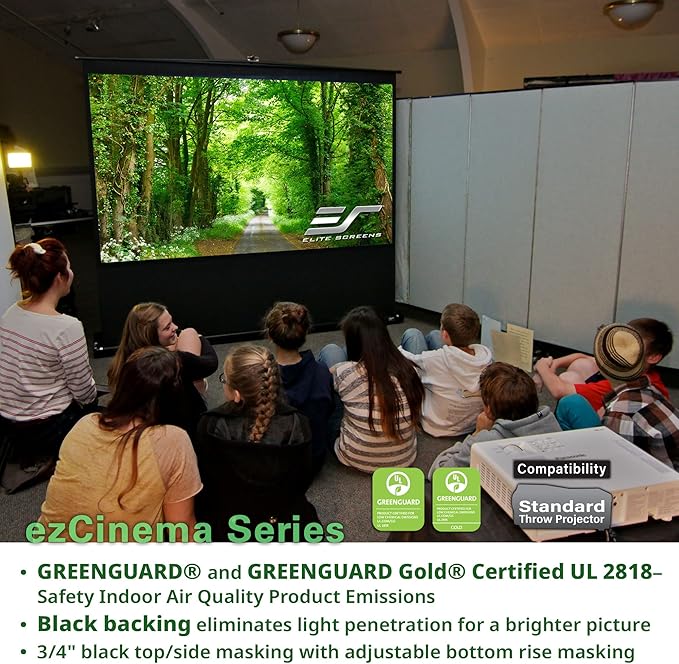 Elite Screens ezCinema Series, 150-INCH 16:9, Manual Pull Up Projector Screen - Image 3