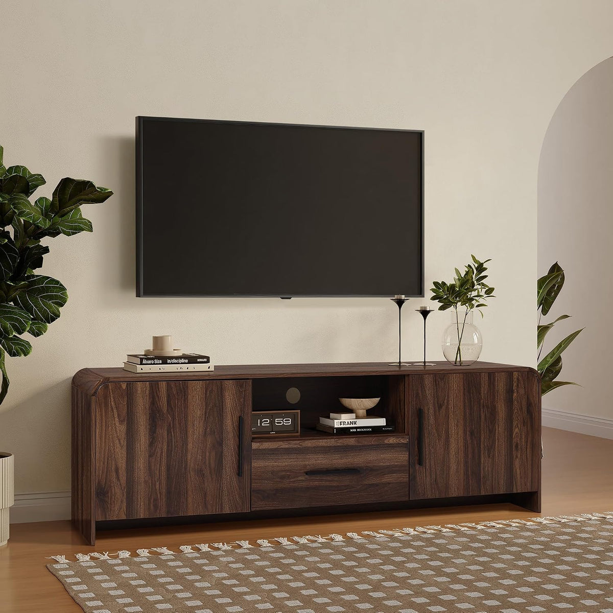 LuxenHome 70" Mid-Century Modern TV Stand