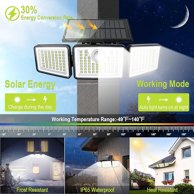 daphino 2500LM Solar Lights Outdoor - Image 2