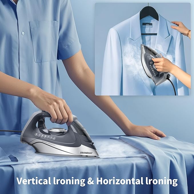 IRONDAY Steam Iron for Clothes Rapid Heating, 1700W Iron Burst of Steam - Image 8