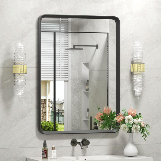 20x30 Inch Black Matte Framed Mirror