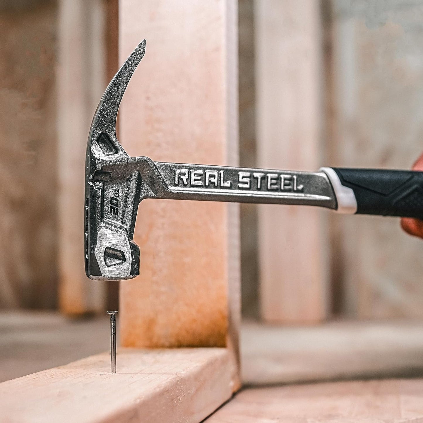Real Steel 20 Oz One Piece Forged Framing Hammer Smooth Face with Curved Claw 0659