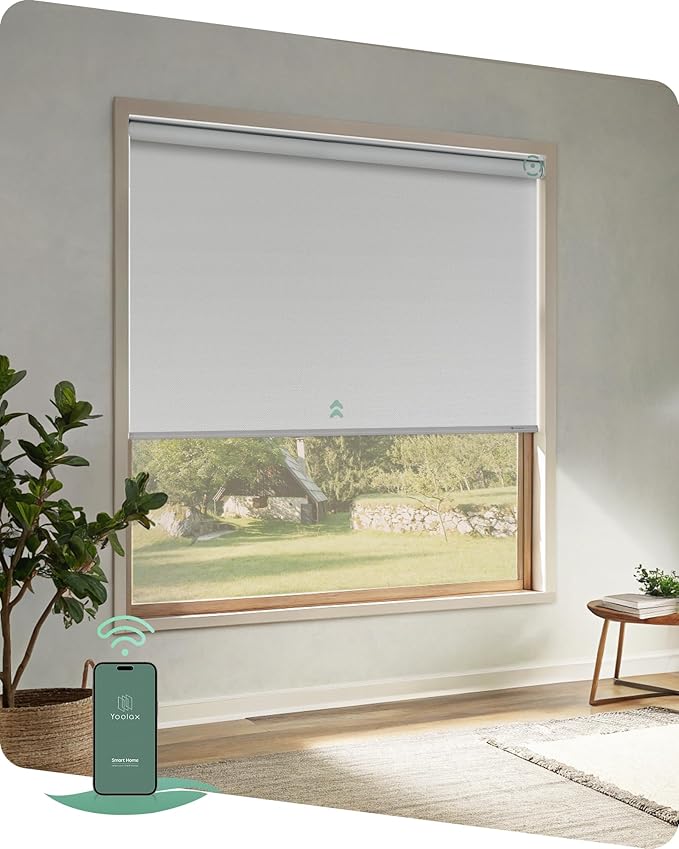 Yoolax Motorized Blinds App Control, Cordless Automatic Shades Roller Window by Yoolax