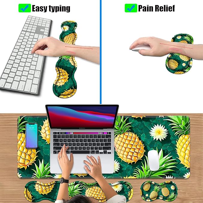 4 in 1 Ergonomic Keyboard Wrist Rest & Mouse Pad Wrist Rest Set, Large XXL - Image 6