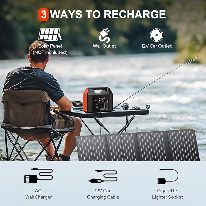 SinKeu 150W Power Bank Station, 122.8Wh/38400mAh LiFePO4 Battery, Solar - Image 9