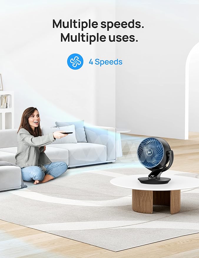 Dreo Fan for Bedroom, 13-Inch Oscillating Table Air Circulator Fan for Whole - Image 4