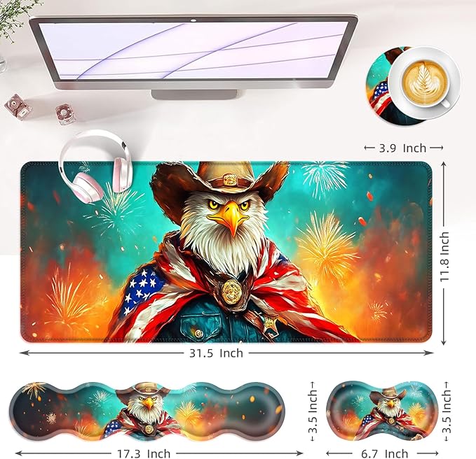 BFUKVOU Large Keyboard Mouse Pad Set, Extended Mouse Pad+Keyboard Wrist Rest - Image 6