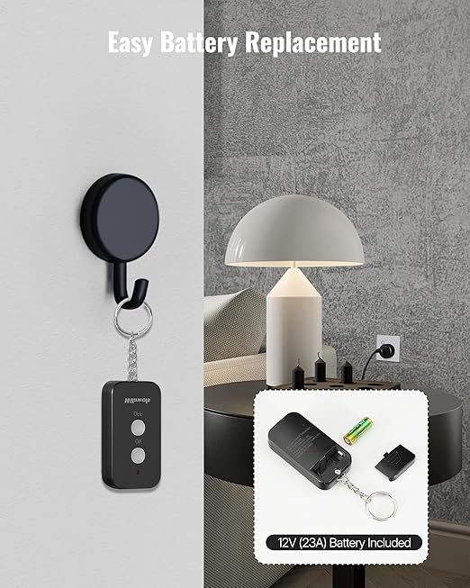 Black Remote Control Outlet, WILAWELS Wireless Remote On Off Switch - Image 3
