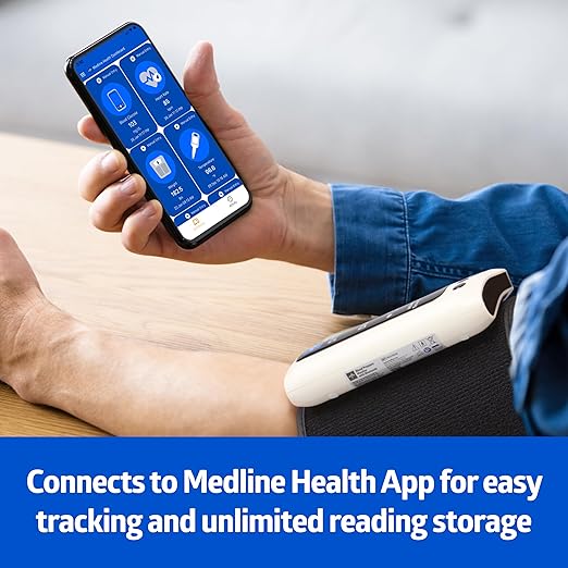 Medline Bluetooth Blood Pressure Monitor, Attached Universal Upper Arm Cuff - Image 3