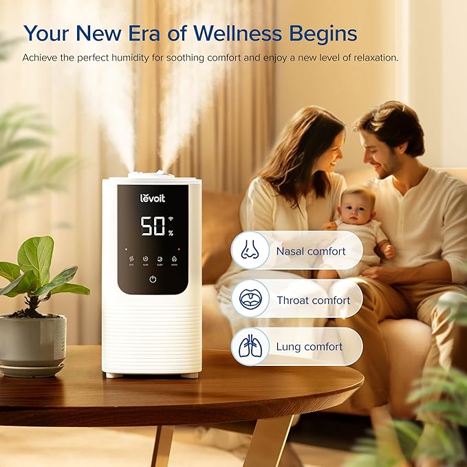 LEVOIT Humidifiers for Bedroom Home, Smart Warm and Cool Mist Air Humidifier - Image 2