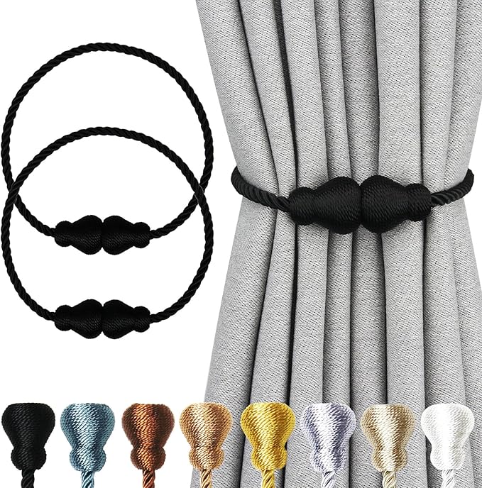Nieffeiy Magnetic Curtain Tiebacks Outdoor Curtain Tie Backs Rope Decorative by CurtianTiebacks