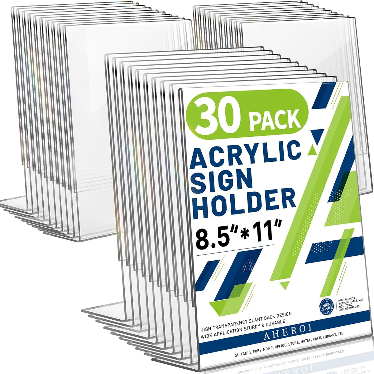 Aheroi Acrylic Sign Holder 8.5 x 11, Plastic Stands Flyer Display, Office