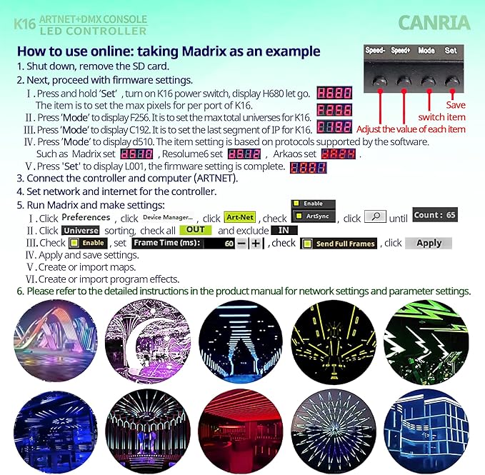 CANRIA K16 ARTNET+DMX CONSOLE LED CONTROLLER, Professional Lighting Control - Image 5
