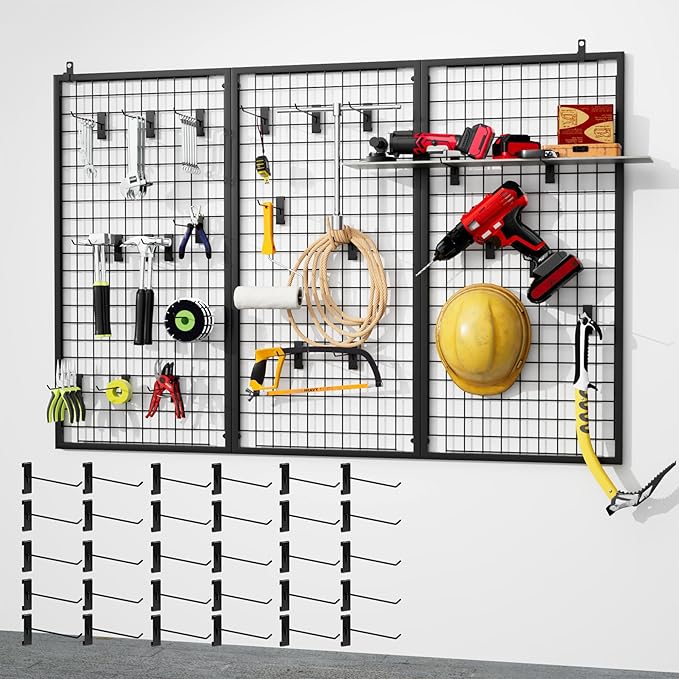 ztysn 3pcs Grid Wall Panels Display Stand -Wire Grid Hanging Rack by ztysn