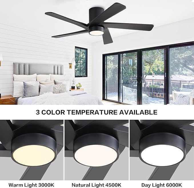 WINGBO 48 Inch Flush Mount DC Ceiling Fan - Image 5