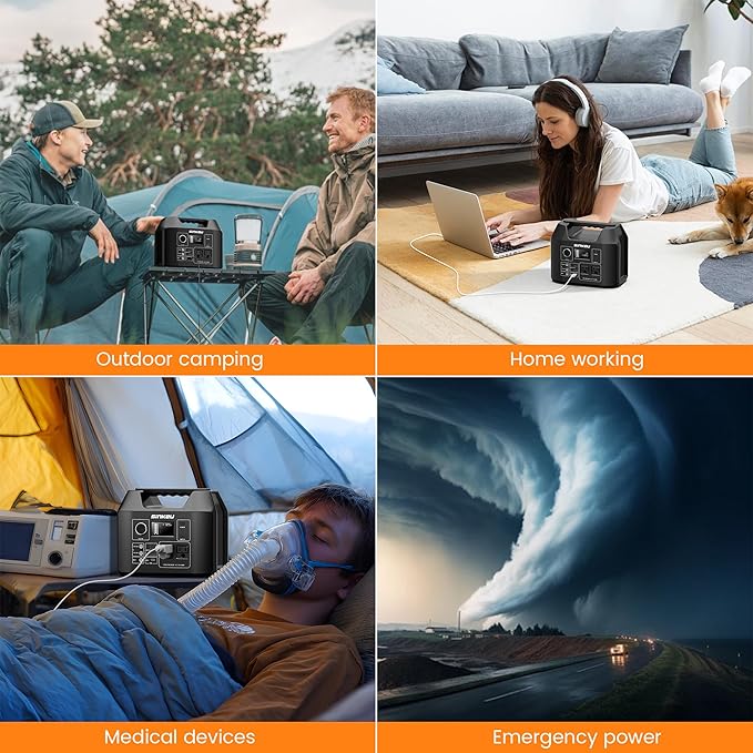 SinKeu Portable Power Station 80000mAh, 256Wh LiFePO4 Battery Backup, 300W AC - Image 6