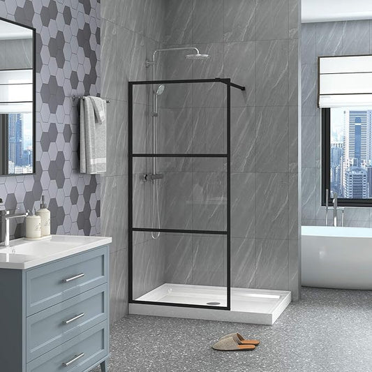 Goodyo Fixed Shower Door 34" X 72" Clear Tempered Glass Shower Screen Panel by Goodyo