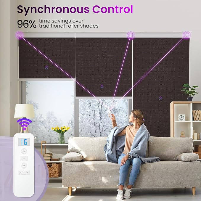 Astomi Motorized Roller Shades for Windows, Smart Blinds, Voice Control - Image 2