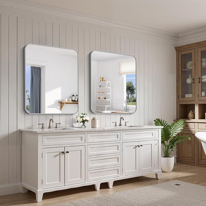 FORBATH 30x36 Inch Silver Bathroom Mirror - Image 5