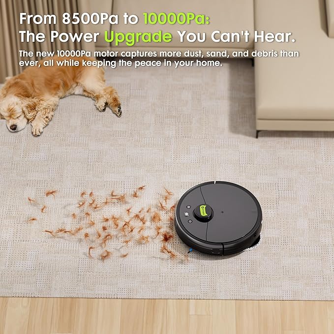 Robot Vacuum and Mop, Pet Hair Tangle-Free Cutter Technology, Max 10, 000Pa - Image 4