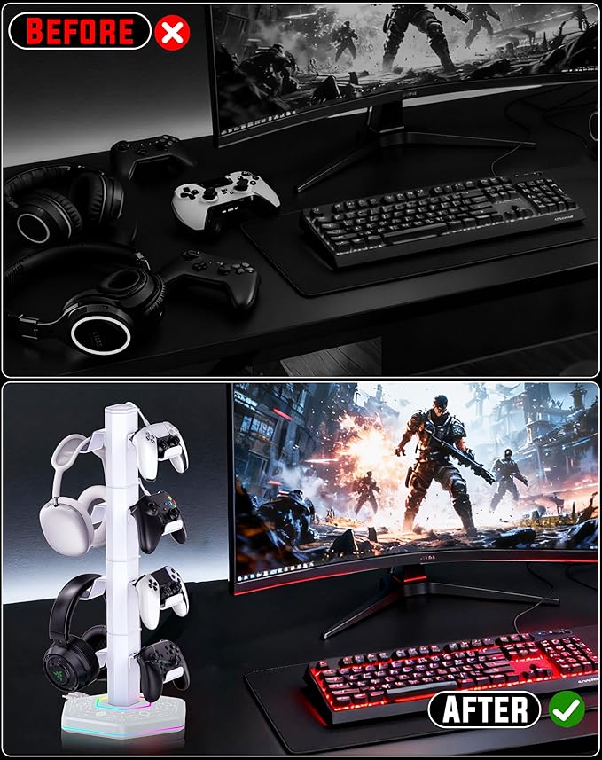 Kytok RGB Controller Holder for PS5/PS4/Xbox/Switch, Headphone Stand - Image 5