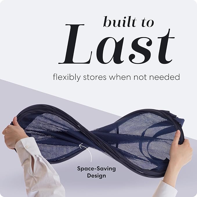 Handy Laundry Collapsible Mesh Foldable Hamper 14" x 14' x 24" Navy Blue - Image 4