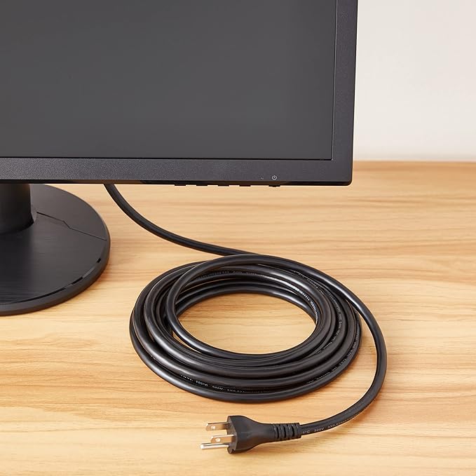 Amazon Basics PC Power Cord, 15 feet, AC Power Cord - Image 6