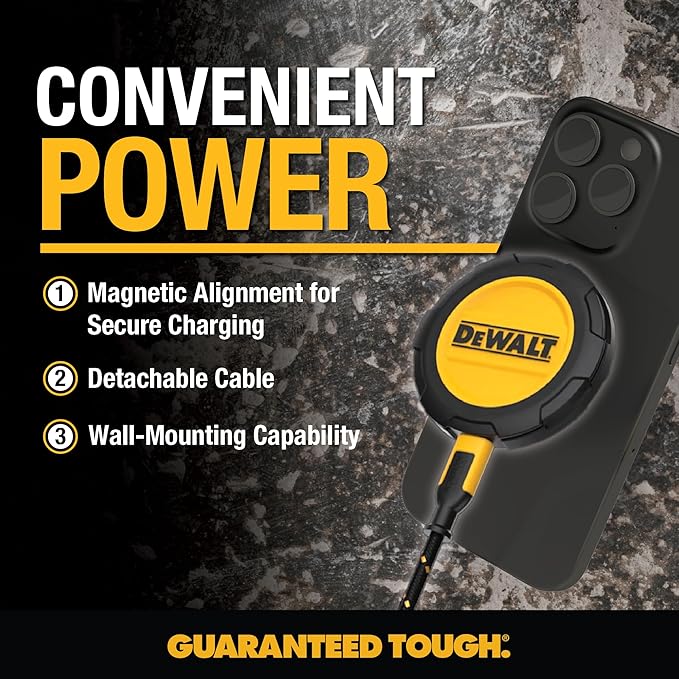 DEWALT Heavy Duty Wireless Charger, 15W Max Cell Phone Charger, Fast Wireless - Image 2