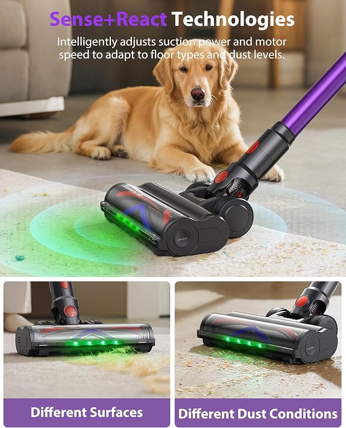 XenonLab Cordless Vacuum Cleaner, 75Mins/55KPa/650W Self-Standing Stick Vacuum - Image 6