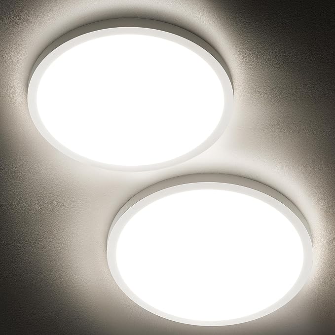 SunRider 2-Pack LED Flush Mount Ceiling Light Fixture, 4000K Neutral White by SunRider
