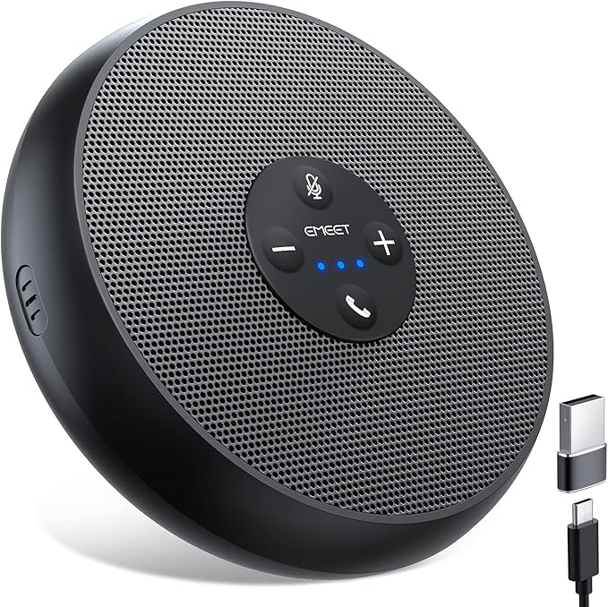 EMEET USB Speakerphone, M1A Zoom Certified AI Mics 360°Voice Pickup USB Type by EMEET