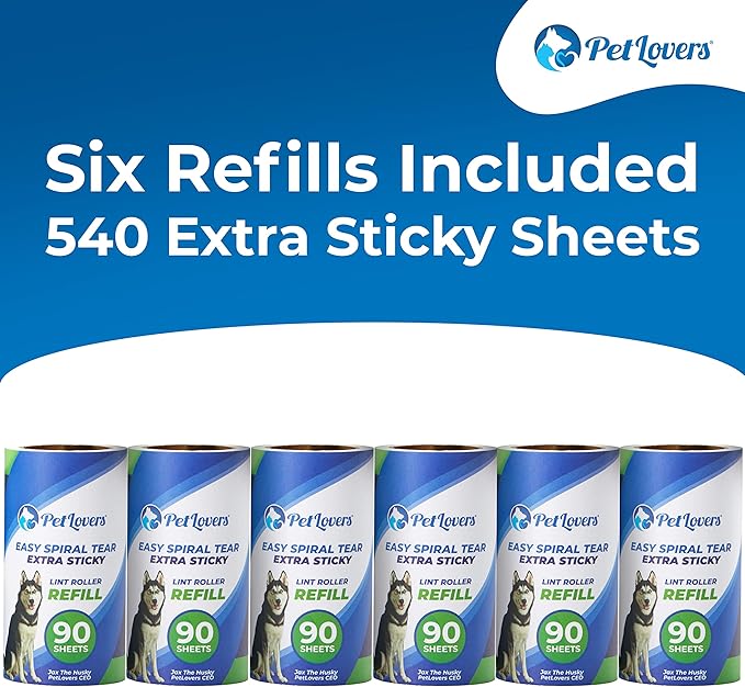 PetLovers Extra Sticky Lint Roller 6 Pack of Refills Only - Image 6